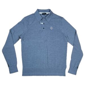 Ted Baker Wembley Core Grey 100% Wool Long Sleeve Polo Men's Size 4 Large